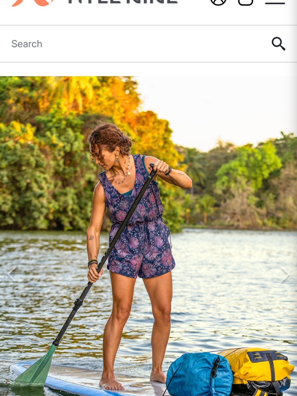 Title Nine Floral Sleeveless Romper in Navy and Pink